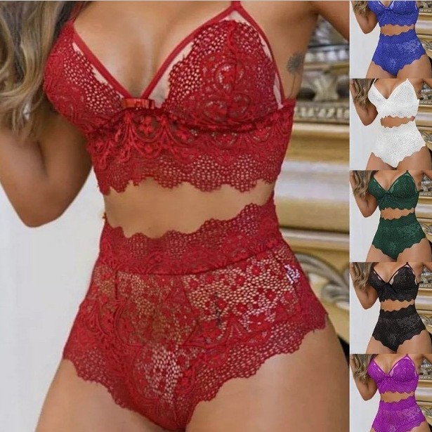 Lace backless gathered underwear set性感蕾丝露背聚拢内衣套装