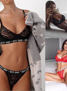 Women Bra And Panty Set Fashion Ladies Transparent Lace Thre