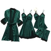 Pads Lace Set Pajama pajama Satin Homewear Chest Casual with