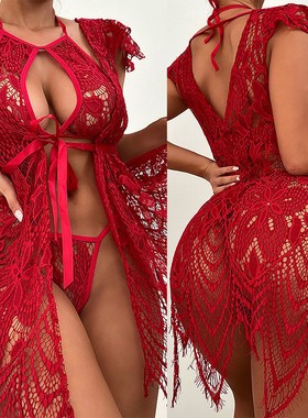 Erotic lingerie sexy women's lace nightgown erotic suit