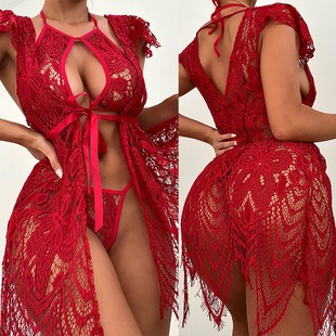 Erotic lingerie sexy women's lace nightgown erotic suit