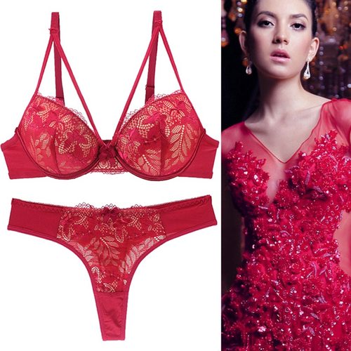 New Push Up Lace Bra Sets Plus Size Lingerie BCDE Cup Adjust