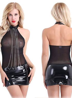 Erotic Sexy Open Crotch Latex Lingerie for Sex Body Suits fo