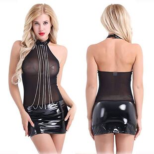 Erotic Sexy Open Crotch Latex Lingerie for Sex Body Suits fo