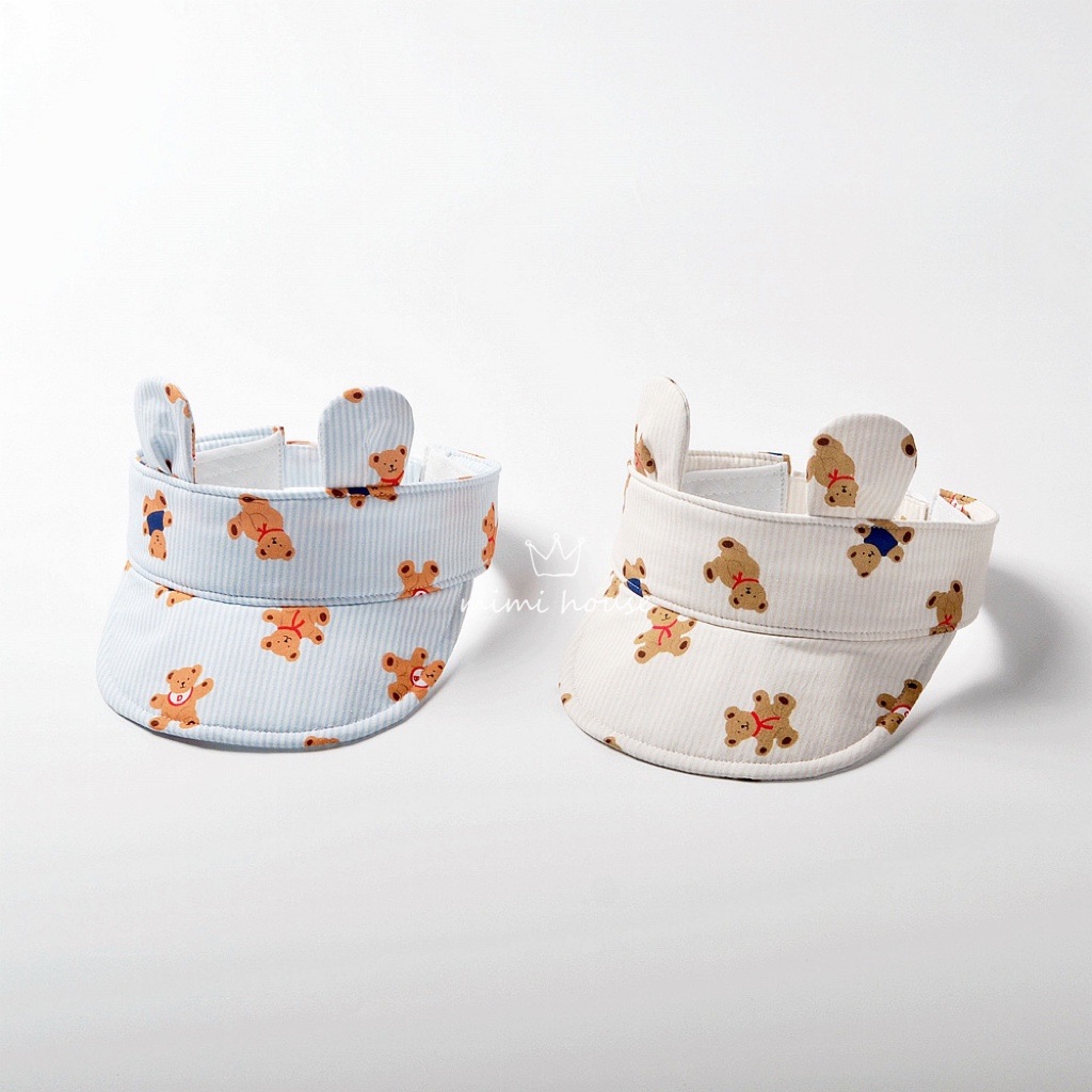 moinmlon韩版夏儿童遮阳空顶帽宝宝纯棉防晒太阳帽婴儿透气鸭舌帽