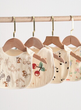 六层棉纱布U型围嘴婴儿纯棉口水巾儿童吃饭围兜宝宝防吐奶巾A类薄