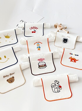 韩国ins婴儿4层纱布全棉宝宝吸汗巾纯棉垫背汗巾幼儿园儿童隔汗巾