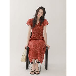 盛夏晚风 氛围神仙!小红裙田园风小清新连衣裙新款