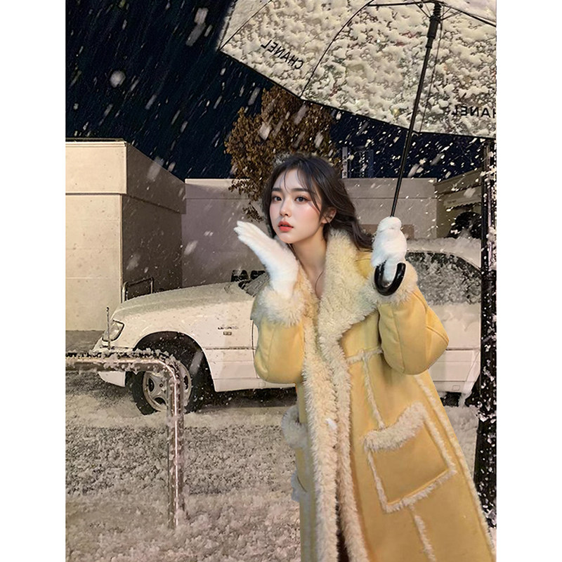 【冬日物语】多巴胺减龄长款显白高级外套女2025冬季新款毛毛外套