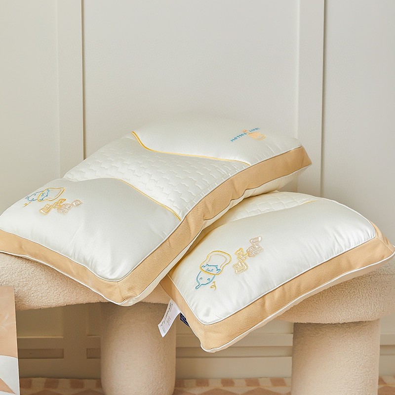 新款吐司助眠亲肤枕头枕芯吸湿透气健康睡眠立体刺绣工艺款助眠枕