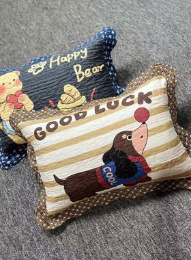 40.60全棉绗缝刺绣枕头套成人中码学生宿舍枕套三层夹棉水洗拉链