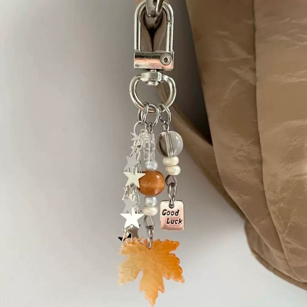 不想洗澡手作幸运枫叶ccd相机挂饰手机链挂绳自制少女心钥匙扣ins