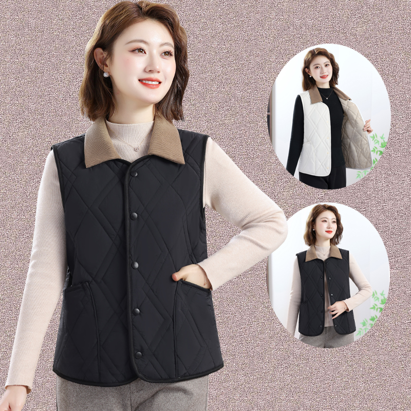 妈妈装秋冬加厚羊毛棉马甲中老年女装大码宽松防寒保暖上衣棉马夹