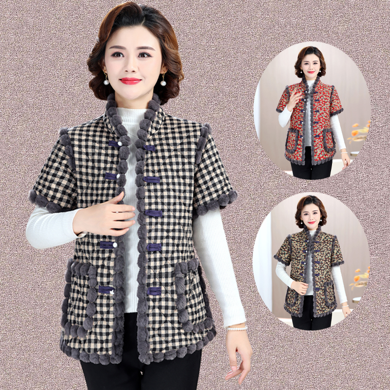 复古盘扣加绒加厚棉衣马甲