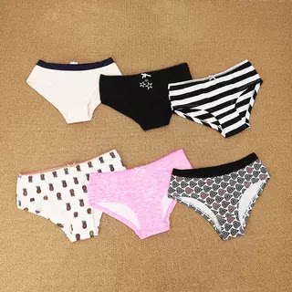 外贸单法国单女童女生女娃纯棉宽边三角裤内裤图案纯色GE透气