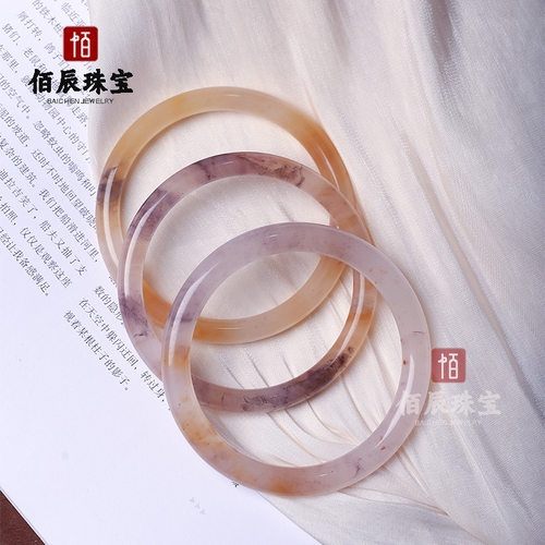 金丝玉手镯复古内蒙古佘太翠玉翠玉紫罗兰翠玉烟紫玉冰黄冰紫玉器