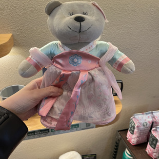 星巴克春日花系列传统汉服东方文化可爱熊店长毛绒公仔玩偶送情侣