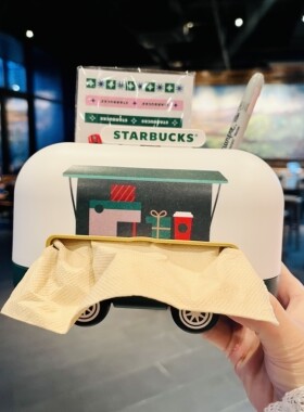 星巴克咖啡小车多功能笔筒抽纸盒