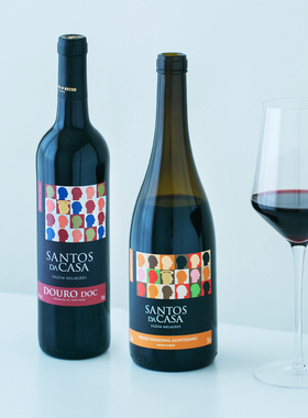 2支75折 WE 90葡萄牙阿连特茹/杜罗河DOC桑托斯干红葡萄酒 红酒