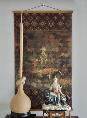 禅意古典竹编挂画 茶室书房装饰画中式卷轴画竹帘玄关画 印刷国画