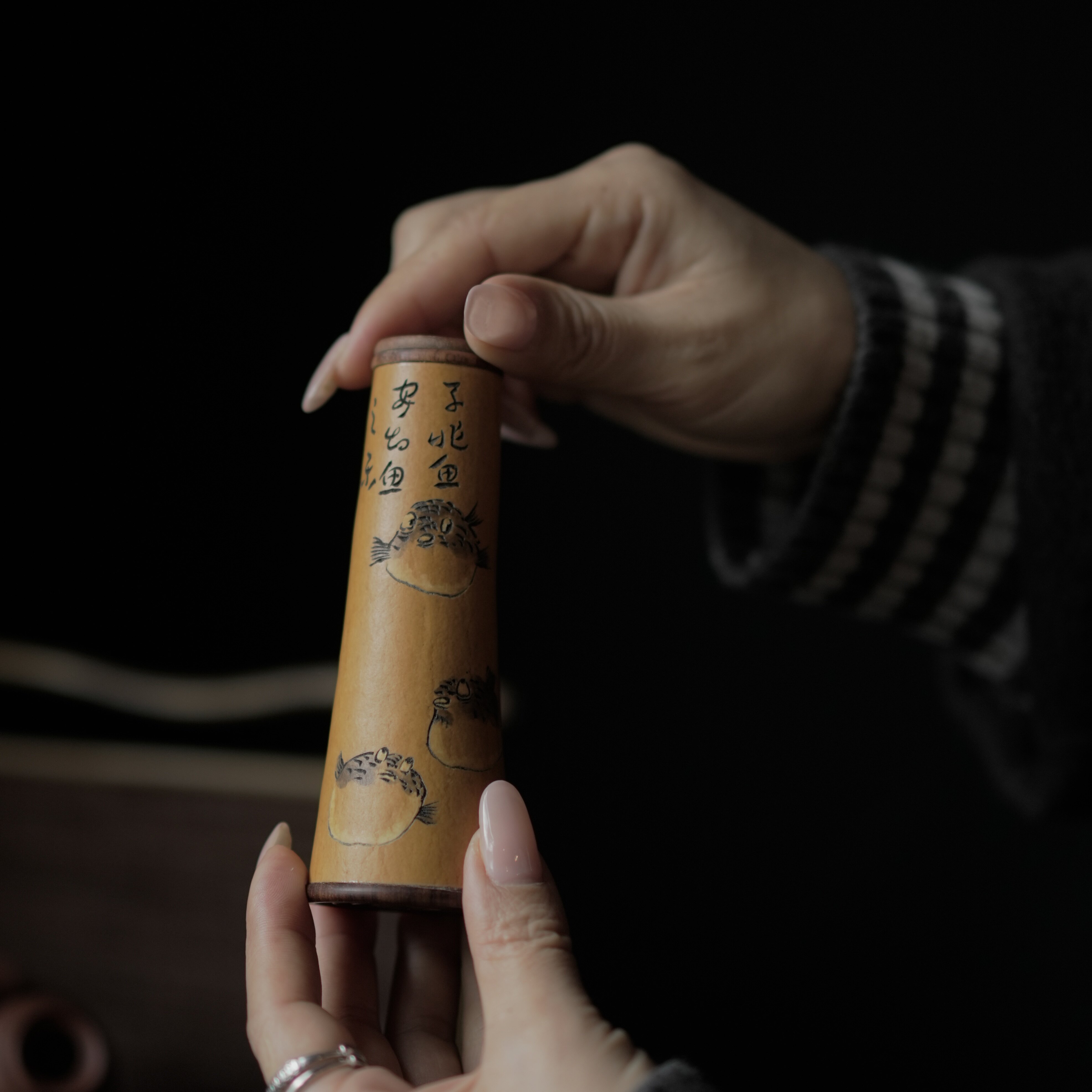 葫芦手工雕刻线香筒文玩盘玩把件家用茶道器具