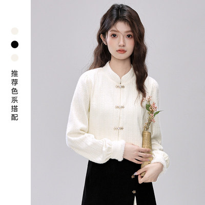 2026春秋新中式盘扣磨毛