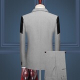 高品质男士撞色西服套装中青年英伦礼服正装修身两件套XF09-P140，男装西服套装，星座1217