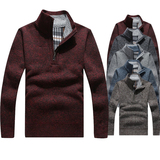 2025秋冬加绒男装大码外贸半高领毛衣男拉链针织衫外套MY05-P40，男装针织衫/毛衣，星座1217