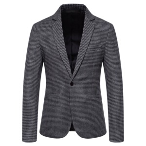 秋冬新款 外贸男士时尚西装 商务休闲潮流西服毛呢外套X17特P78图片