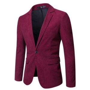 2025春秋  新款男士休闲修身英伦灯芯绒休闲西服外套小西装X67P90图片