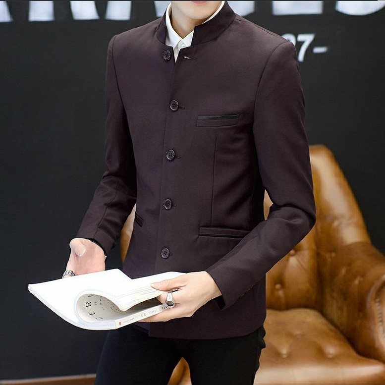 2026男士立领西装秋季新款青年帅气小西装修身外套潮流X03特P70，男装西服套装，星座1217
