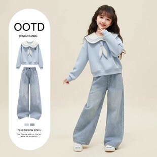 女童春装巨好看女宝宝漂亮衣服两件套2026新款女大童洋气时髦套装