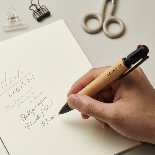 现货日本pilot百乐legno 2+1原木木柄杆多机能笔0.7mm多色圆珠笔