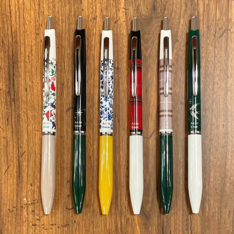 百乐Pilot日本ACRO 2024年圣诞限定花纹款圆珠笔黑笔0.5mm