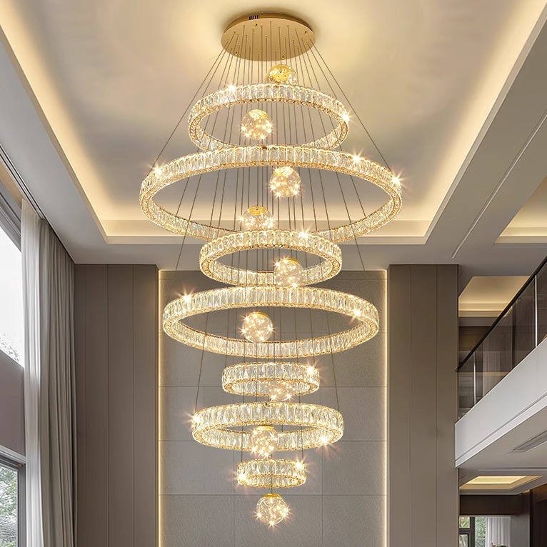 复式楼别墅客厅大吊灯简约