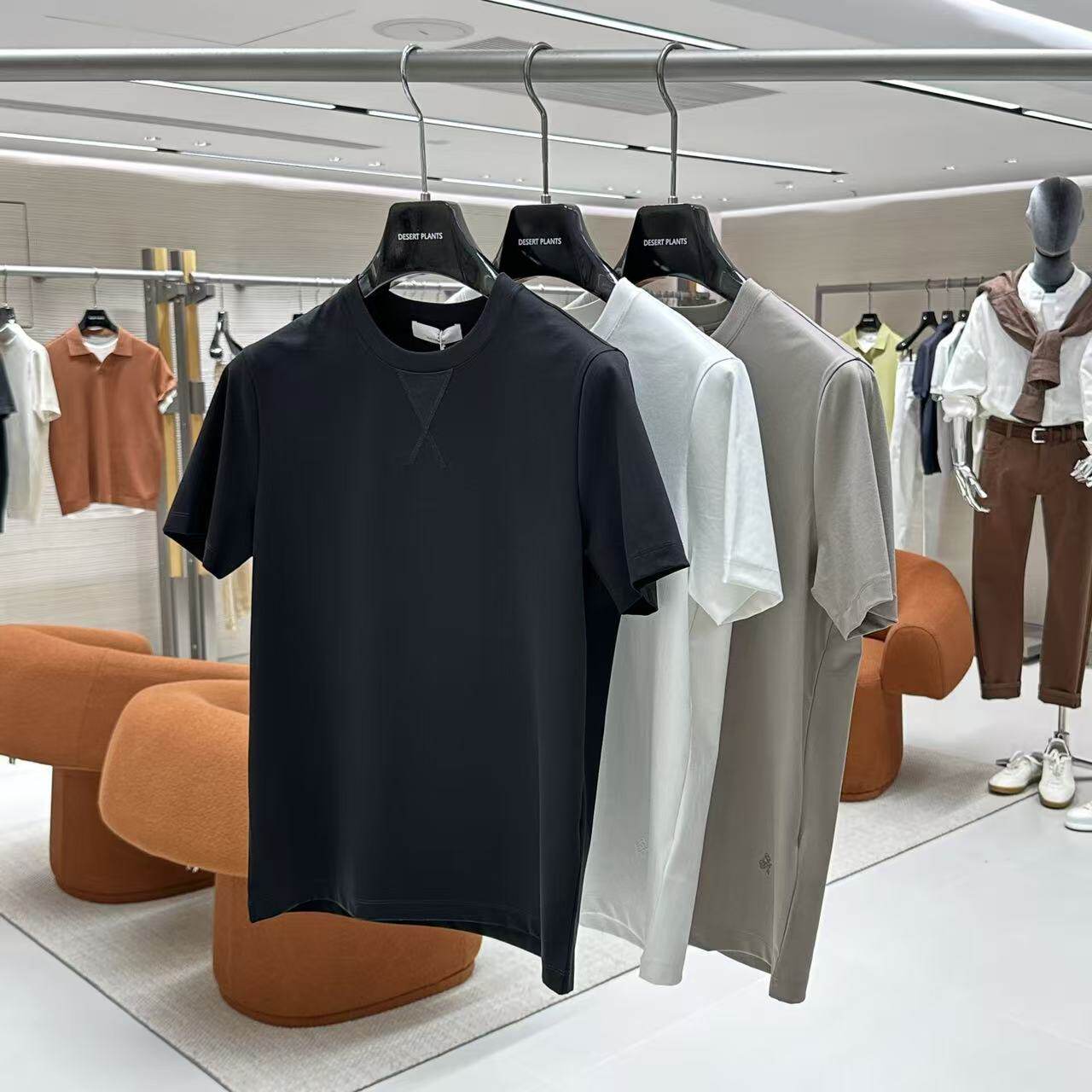 2026春夏新款潮牌男装男士圆领套头短袖t恤简约百搭上衣打底1031