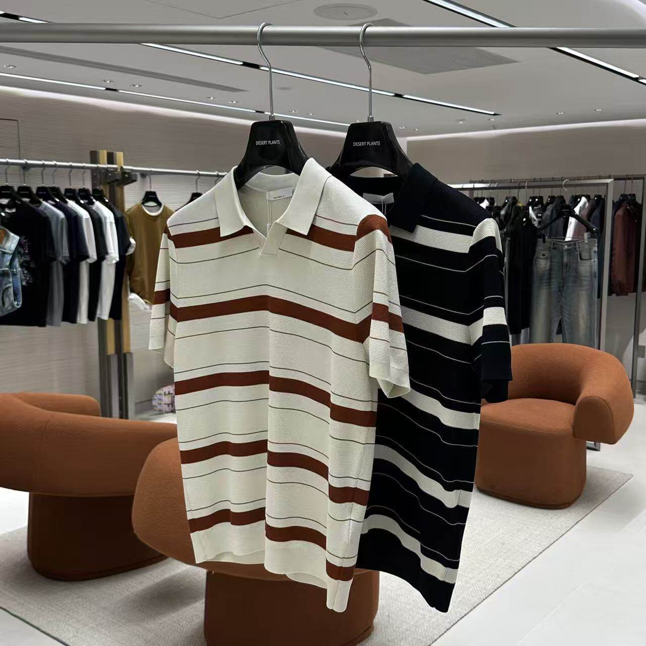 2026春夏季百搭翻领套头短袖男士商务休闲t恤时尚男T恤上衣服1265