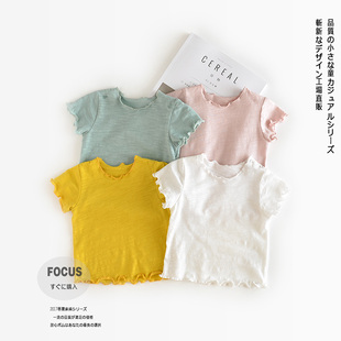 2025女童宝宝夏款衣服ins婴幼儿 6-8个月女宝短袖针织T恤打底衫潮