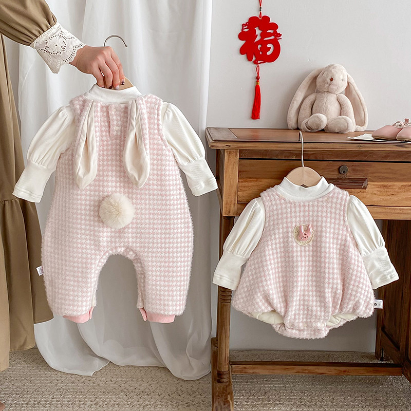 婴儿衣服秋冬装加绒新生儿连体衣保暖年服兔子可爱超萌女宝宝爬服,童装/婴儿装/亲子装,连身衣/爬服/哈衣,淘宝优惠券,粉丝福利购,淘宝优惠卷
