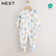 英国NEXT婴儿长袖 连体睡衣宝宝拉链包脚卡通动物冬季 加绒家居哈衣