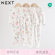 英国NEXT进口婴儿秋装 爬服女宝可爱精灵爱丽丝纯棉拉链包脚连体衣