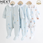 英国进口NEXT男女婴童宝贝秋冬装 纯棉连体衣家居圆领睡衣婴儿哈衣