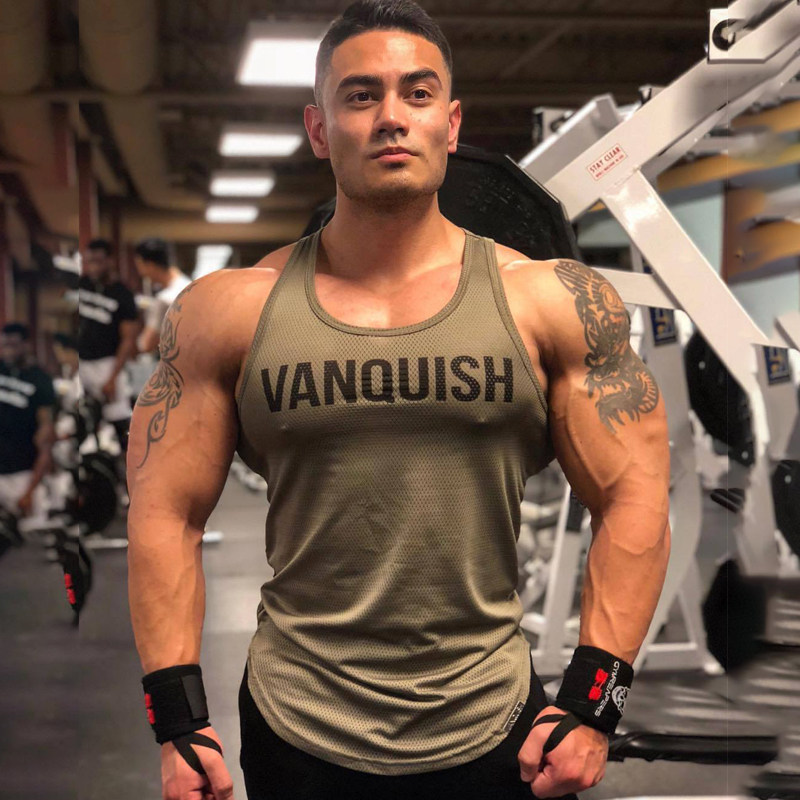 肌肉健身背心男士兄弟跑步工字背心紧身运动训练衣网眼速干健身服