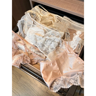 女三角裤 少女缎面蕾丝内裤 •法式 粉红回忆六条装