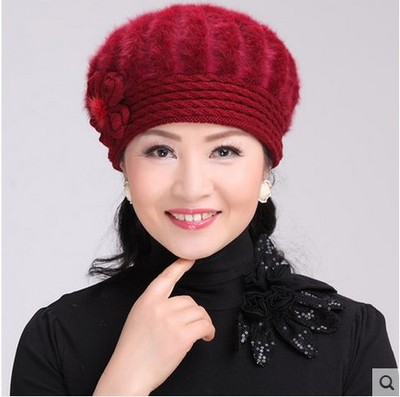 新款冬帽女中老年帽子女冬季妈妈帽老人老年人冬天保暖护毛线帽