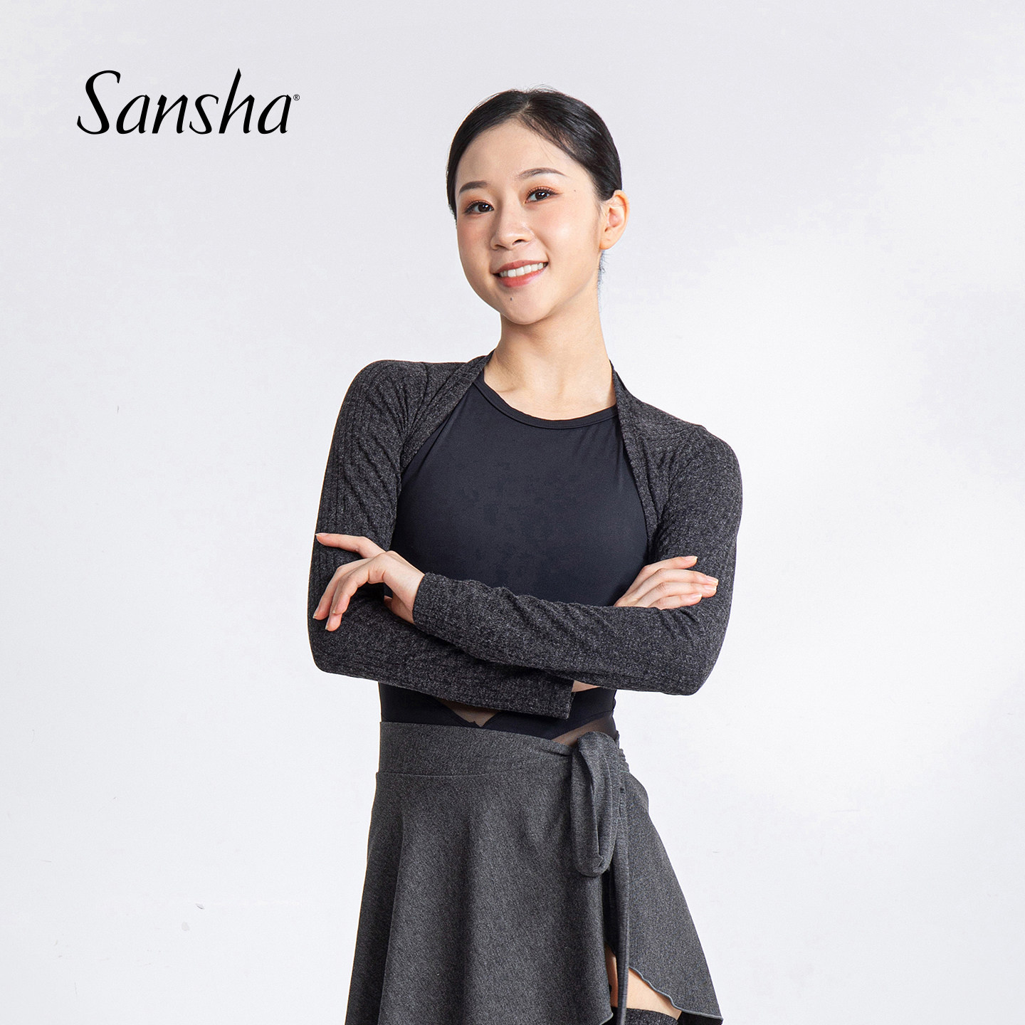 Sansha 三沙秋冬舞蹈保暖上衣女 芭蕾舞练功服专业披肩外套
