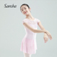 蕾丝舞服连体裙 少女芭蕾舞练功服短袖 sansha 法国三沙儿童舞蹈裙