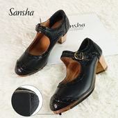 面铁钉鞋 牛皮鞋 底弗兰明戈中跟舞 法国三沙佛朗明戈舞蹈鞋 sansha