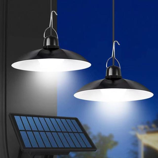 分体式太阳能灯家用室内室外庭院灯露营帐篷吊灯光控一拖二防水灯