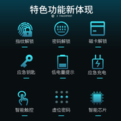 锁电子锁大门入户门木门双开门通 智能门锁家用防盗门指纹锁密码